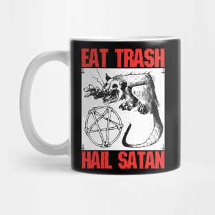 Black Metal Eat Trash Hail Satan Occult Aesthetic Pentagram Mug